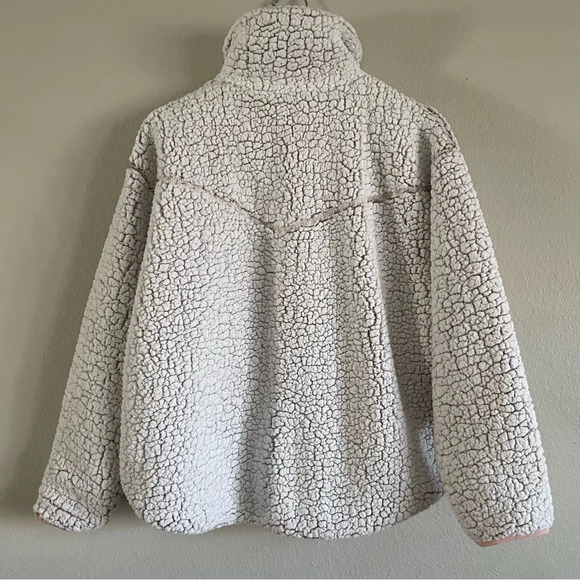 Playing For Keeps Sherpa Teddy Sweater Women’s Small Quarter Zip Mock Neck - Picture 8 of 11